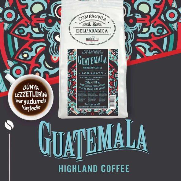 Caffe Corsini Guatemala %100 Arabica Çekirdek Kahve 250GR - 2