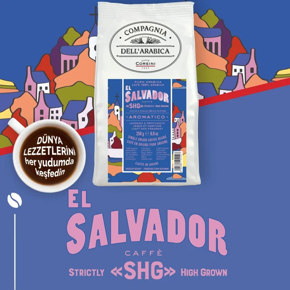 Caffe Corsini El Salvador %100 Arabica Çekirdek Kahve 250GR - 2