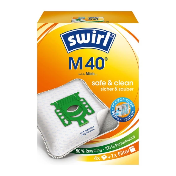 Swirl M 40/10 EcoPor  Siemens ve Bosch Elektrikli Süpürgeler için  Toz Torbası | EcoPor-Filter - 2
