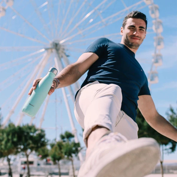 Qwetch QD3102 Isı Yalıtımlı 500ml Termos - Açık Yeşil - 5