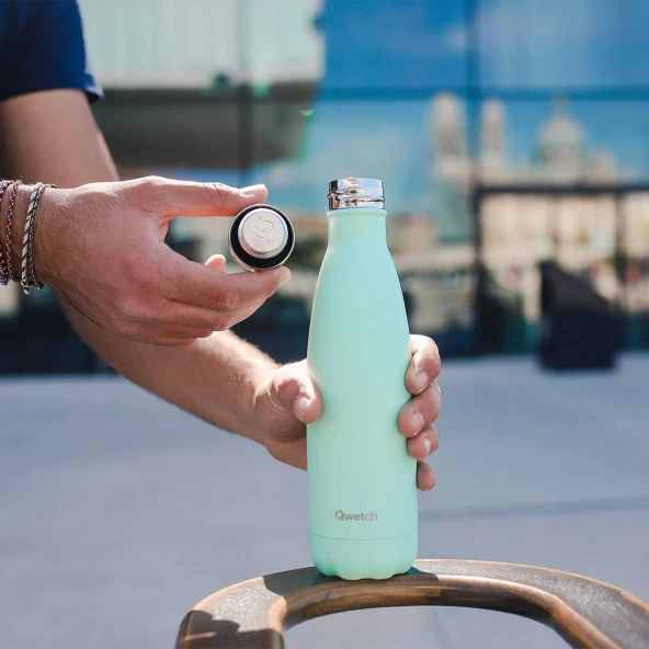 Qwetch QD3102 Isı Yalıtımlı 500ml Termos - Açık Yeşil - 6