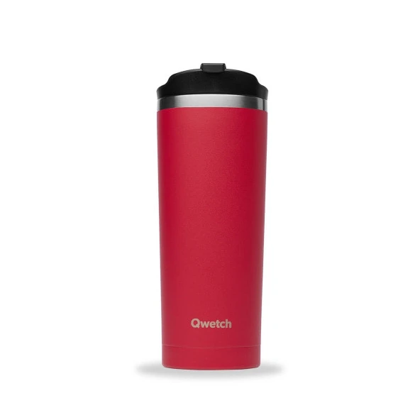 Qwetch QM6097 Isı Yalıtımlı 470ml Termos Mug – Kırmızı