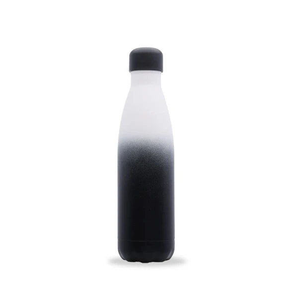 Qwetch QD3435 Degrade Renkli Isı Yalıtımlı 500ml Termos - Siyah - 2