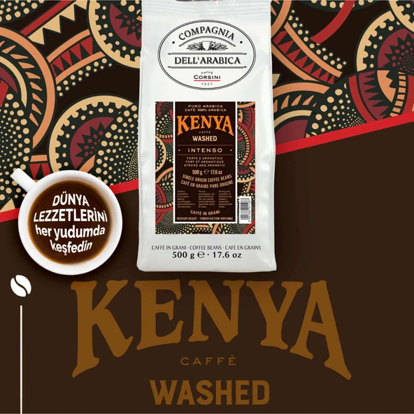 Caffe Corsini Kenya %100 Arabica Çekirdek Kahve 250GR - 2