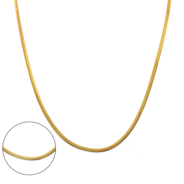 Çelik Zincir Kolye Altın Kaplama Balık Model ZN-162 ürün görseli