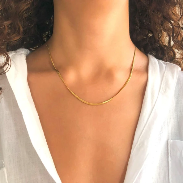 Çelik Zincir Kolye Altın Kaplama Balık Model ZN-162 - Resim 5