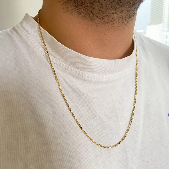 Çelik Zincir Altın Kaplama Unisex Model ZN-308 - Resim 2