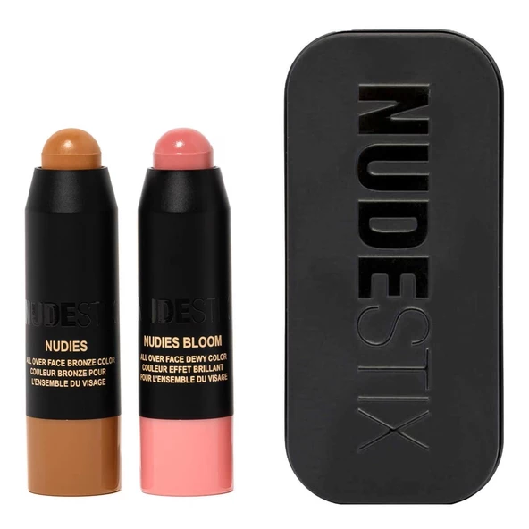 Nudestix Pink Blush & Nude Bronze Mini Krem ​​Stick İkilisi