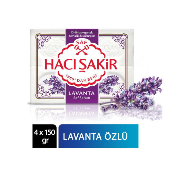 Hacı Şakir Banyo Sabunu 4 x 150 gr Lavanta Kokulu