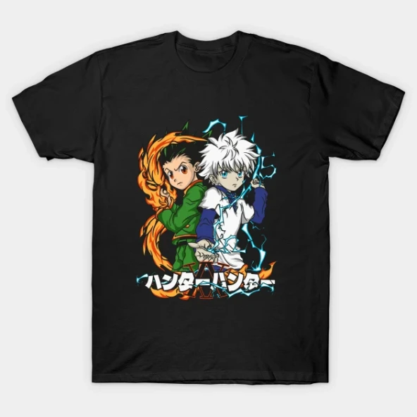 Killua and Gon HxH Hunter x Hunter Basic Tişört