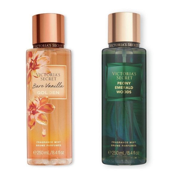 Victoria's Secret Bare Vanilla Golden-Peony Emerald Woods Vücut Spreyi İkili Set