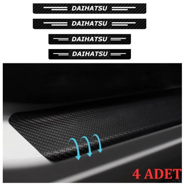 Daihatsu Terios İçin Uyumlu Aksesuar Oto Kapı Eşiği Sticker Karbon 4 Adet