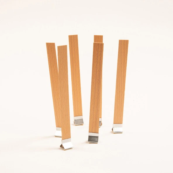 Ahşap Mum Fitili ve Yapışkanlı Fitil Sehpası 100 Adet ( 15mm x 100mm x 0,5mm ) - 5