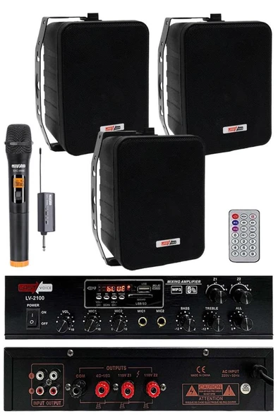 Lastvoice Black Large Plus Paket-2 Hoparlör ve Anfi Anons Ses Sistemi Seti ürün görseli