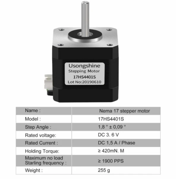 17Hs4401S Nema 17 Step Motor(Siyah Renk) - 7