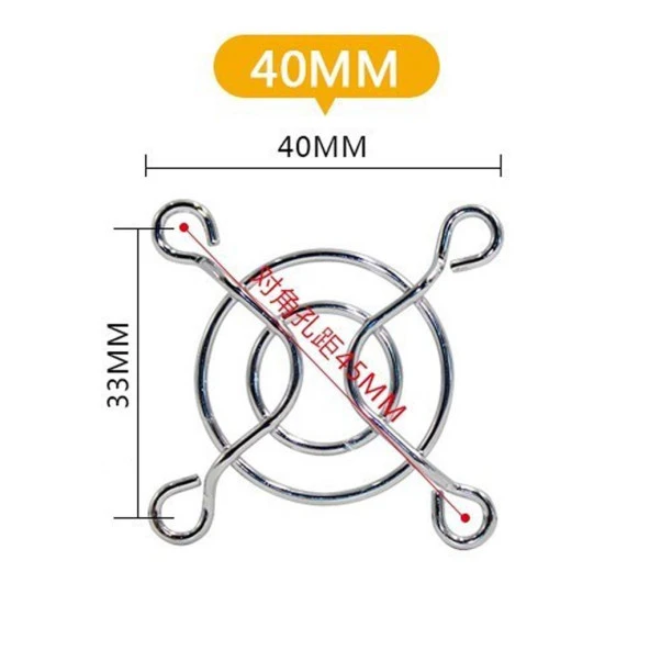 40x40mm Fan Metal Koruma Teli-Krom Renk - Resim 3