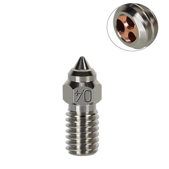 Ender 3 V3 SE-Ender 7-Ender 5 S1  Krom Zirkonyum Bakır CHT Nozzle 500°C(0.4mm) - 2