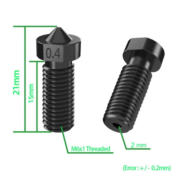 E3D Volcano Sertleştirilmiş Çelik Nozzle-X1-X2-Genius-Genius Pro-0.4mm - 3