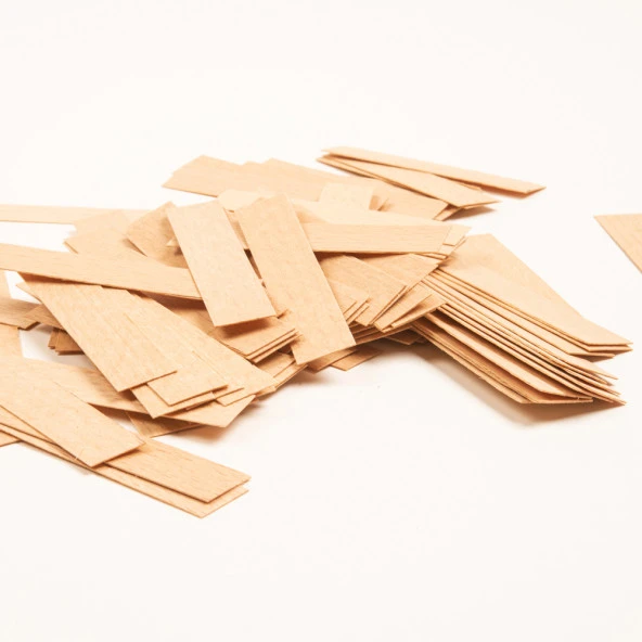 Ahşap Mum Fitili 100 Adet ( 15mm x 75mm x 0,5mm ) - Resim 2