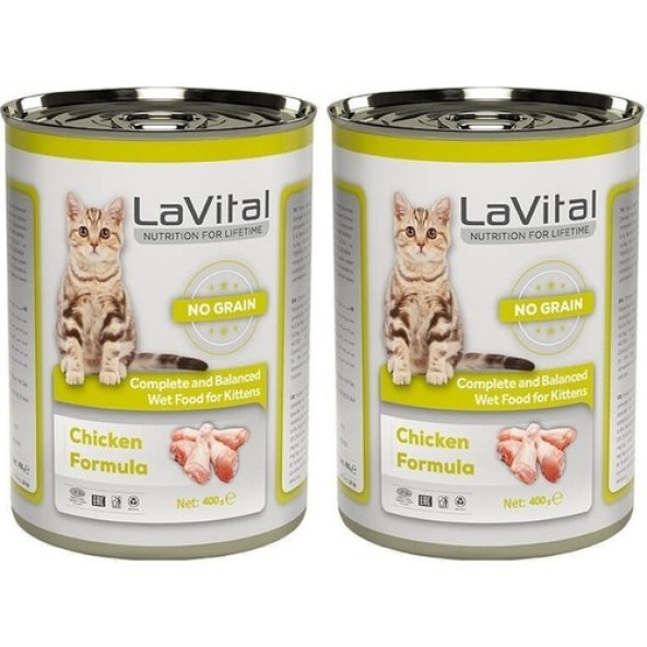 La Vital Kitten Tahılsız Tavuklu Yavru Kedi Konservesi 400 gr 2 Adet