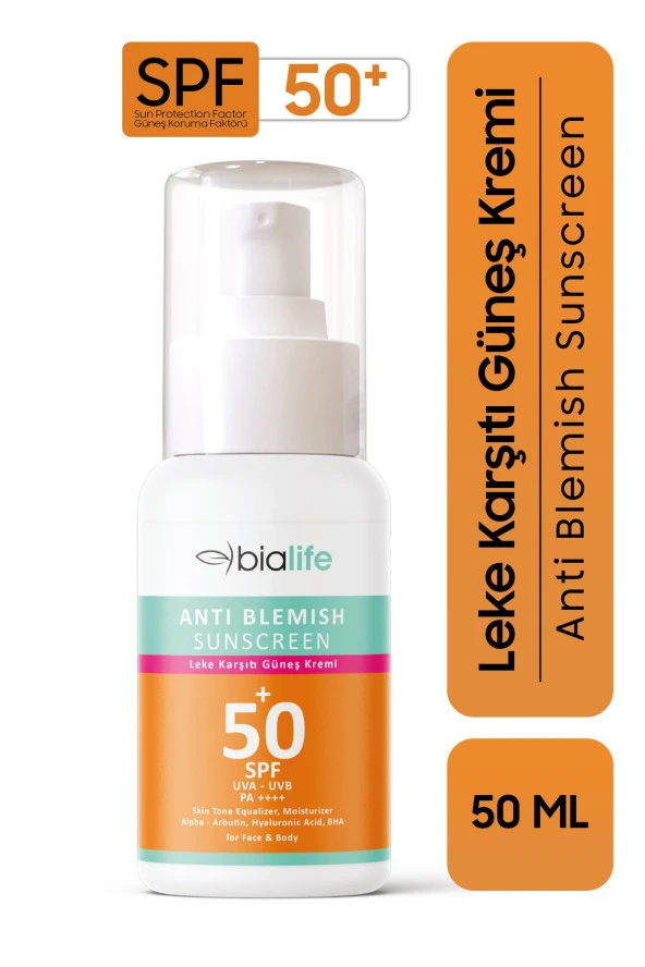 Suya Dayanıklı Leke Karşıtı Güneş Kremi SPF 50+ - Bialife