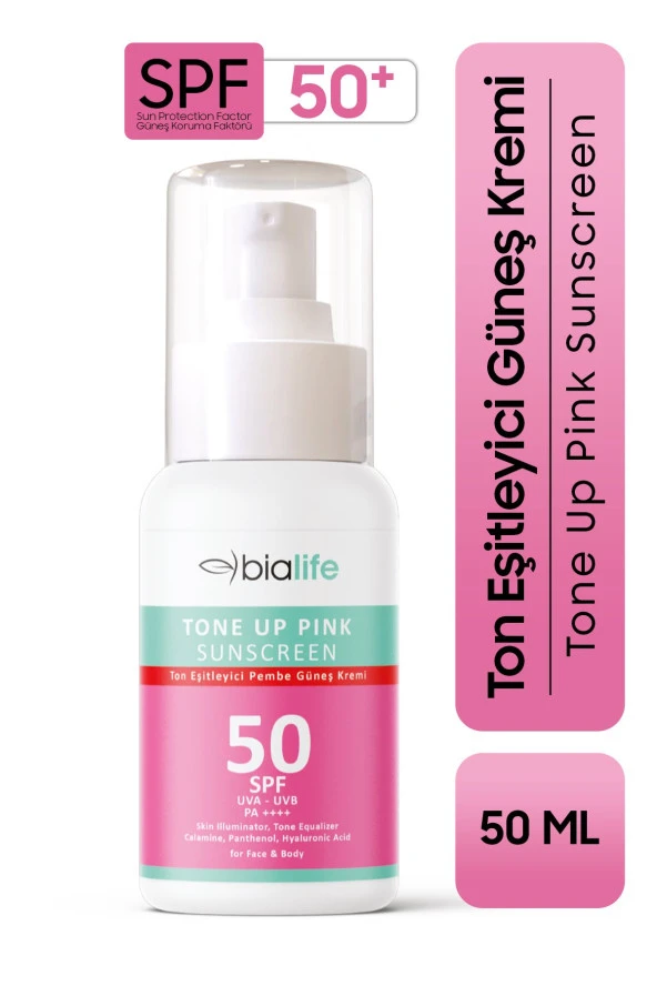 Ton Eşitleyici SPF-50 PEMBE Güneş Kremi - Bialife