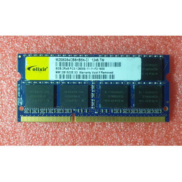 Elixir M2S8G64CB8HB5N-DI 8 GB DDR3L 1600 MHz, CL11 DDR3-RAM 1.35V NOTEBOOK RAM BELLEK 2.EL KULLANILMIŞ
