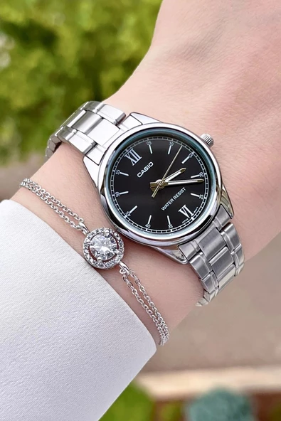 Casio CSISTE25 Kadranı Siyah Kordonu Gümüş Renk Hediye Paketli Kadın Kol Saati - Resim 4