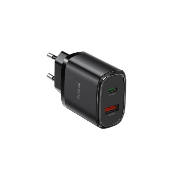 Yc50 20w Type-c / 18w Usb Girişli Ve 1m 60w Type-c To Type-c Kablolu Pd Şarj Cihazı