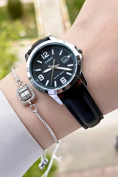 Casio CSISTE24 Kasası Gümüş Kordonu Siyah Renk Hediye Paketli Kadın Kol Saati ürün görseli 1