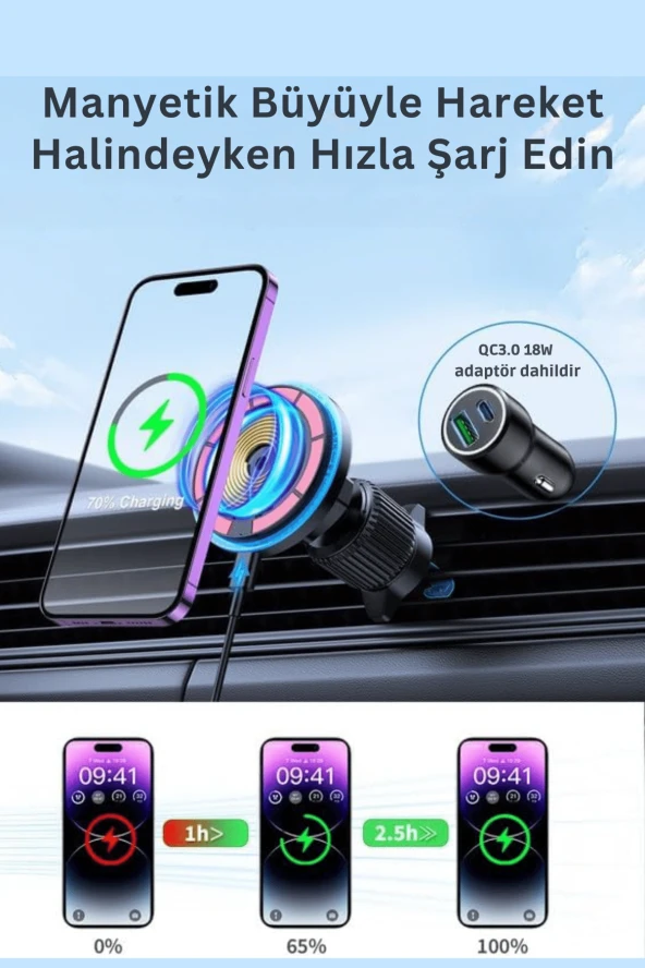 Qpen QP02 Magsafe Araç Tutucu - Resim 3