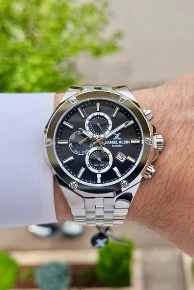 Daniel Klein DKISTE1128 Kadranı Siyah Kordonu Gümüş Renk İç Göstergeleri Aktif Hediye Paketli Erkek Kol Saati - 2