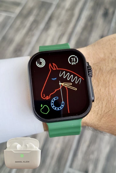 Daniel Klein DK1ISTE1167 Android/ios Uyumlu Arama Özellikli Yeşil Renk Kordonlu Akıllı Kol Saati ve Bluetooth Kulaklık - 7