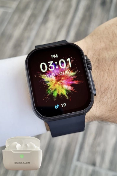 Daniel Klein DK2ISTE1161 Android/ios Uyumlu Arama Özellikli Siyah Renk Kordonlu Akıllı Kol Saati ve Bluetooth Kulaklık - 5