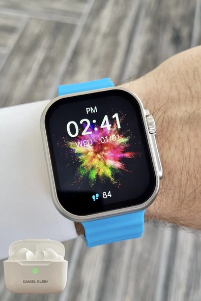 Daniel Klein DK2ISTE1156 Android/ios Uyumlu Arama Özellikli Mavi Renk Kordonlu Akıllı Kol Saati ve Bluetooth Kulaklık - 5
