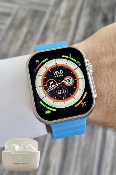 Daniel Klein DK2ISTE1156 Android/ios Uyumlu Arama Özellikli Mavi Renk Kordonlu Akıllı Kol Saati ve Bluetooth Kulaklık - 4