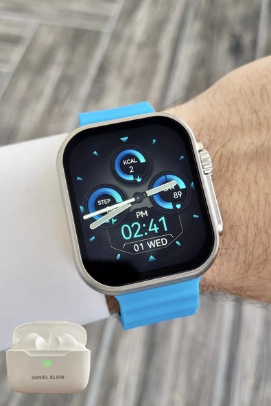 Daniel Klein DK2ISTE1156 Android/ios Uyumlu Arama Özellikli Mavi Renk Kordonlu Akıllı Kol Saati ve Bluetooth Kulaklık - 6