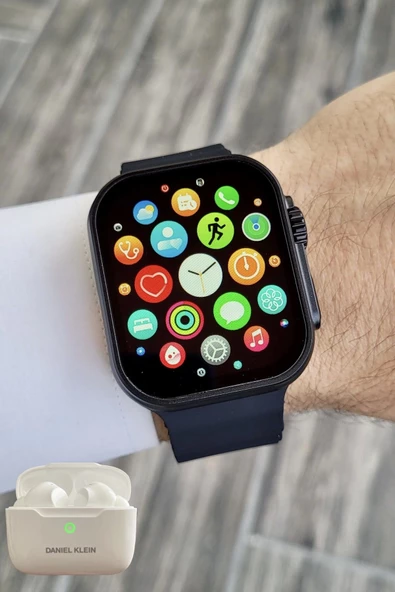 Daniel Klein DK2ISTE1161 Android/ios Uyumlu Arama Özellikli Siyah Renk Kordonlu Akıllı Kol Saati ve Bluetooth Kulaklık - 2