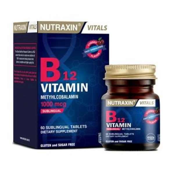 Nutraxin B12 Vitamin 1000 Mg 60 Sublingual Tablet -SKT:03/2027