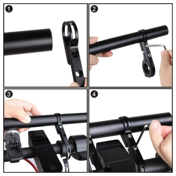 Alüminyum Alaşımlı Uzatma Gidon 20 Cm Siyah - 3