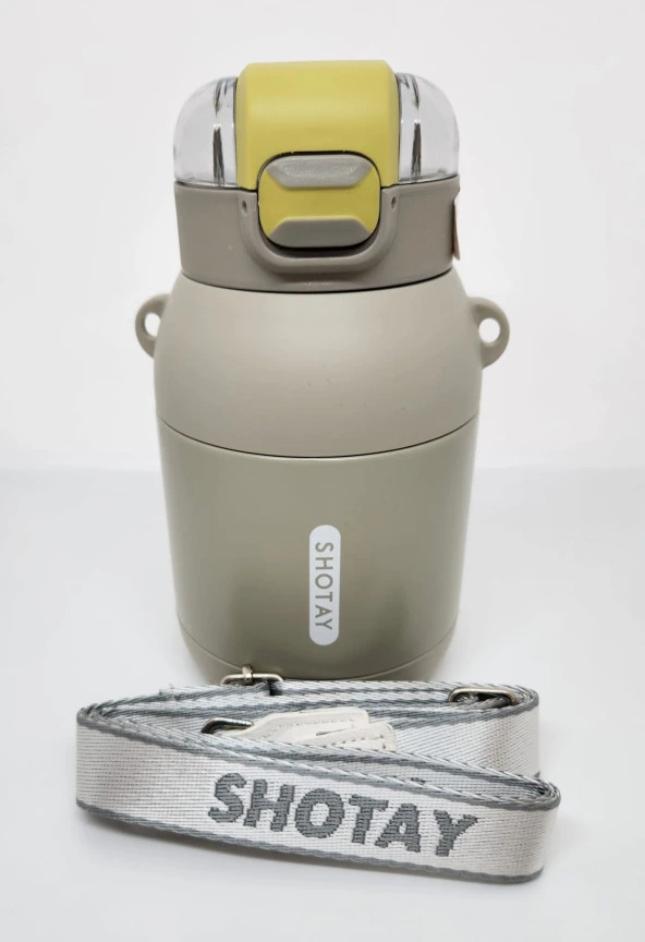 Shotay Dome ST-8081 800ml Çelik Pipetli-Pipetsiz Kullanım Termos Matara Gri