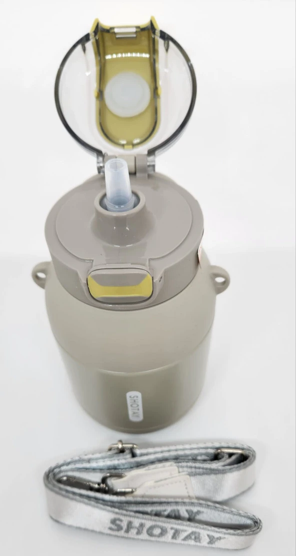 Shotay Dome ST-8081 800ml Çelik Pipetli-Pipetsiz Kullanım Termos Matara Gri - 2