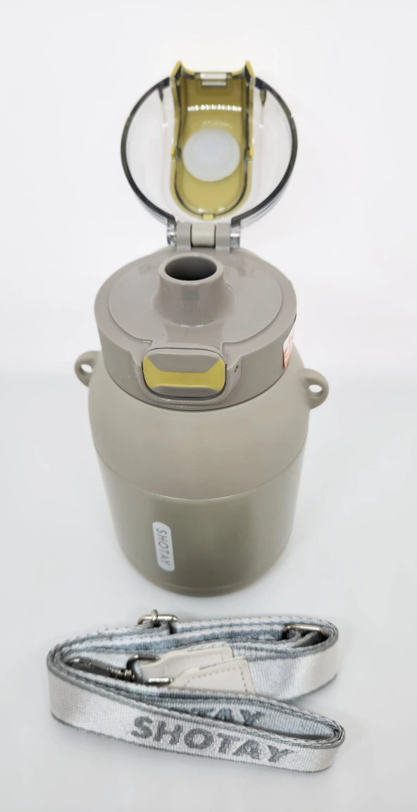 Shotay Dome ST-8081 800ml Çelik Pipetli-Pipetsiz Kullanım Termos Matara Gri - 3