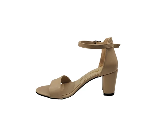 Merry Pace Tek Bant 7 cm Kalın Topuklu Günlük Kadın Sandalet Topuklu Ayakkabı - 2