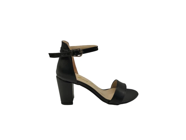 Merry Pace Tek Bant 7 cm Kalın Topuklu Günlük Kadın Sandalet Topuklu Ayakkabı - 5