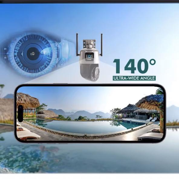 Çift Kameralı Solar Panelli 36x Optik Zoomlu Kablosuz Sim Kart 5G ile çalışan Güvenlik Kamerası - 4