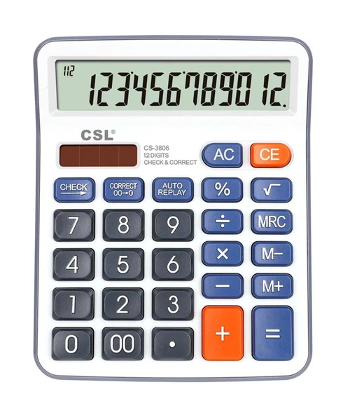 CSL CS-3806 12 Hane Masa Tipi Hesap Makinesi - Resim 2