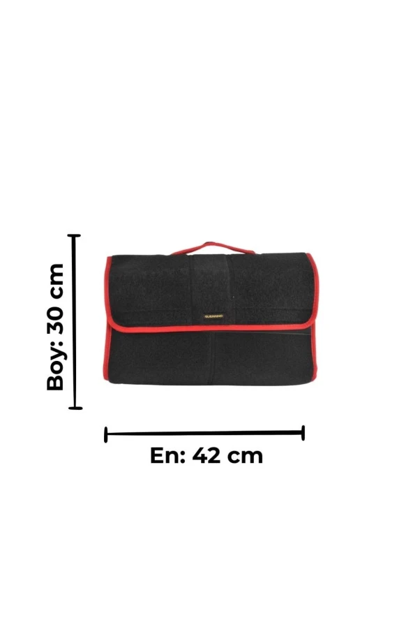 Maxi Araç Bagaj Çantası Araba Bagaj Organizer Bagaj Düzenleyici Çanta Oto Bagaj Düzenleyici Kırmızı - Resim 2