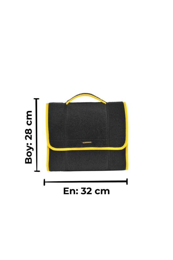 Midi Araç Bagaj Çantası Araba Bagaj Organizer Bagaj Düzenleyici Çanta Oto Bagaj Düzenleyici Sarı - Resim 2