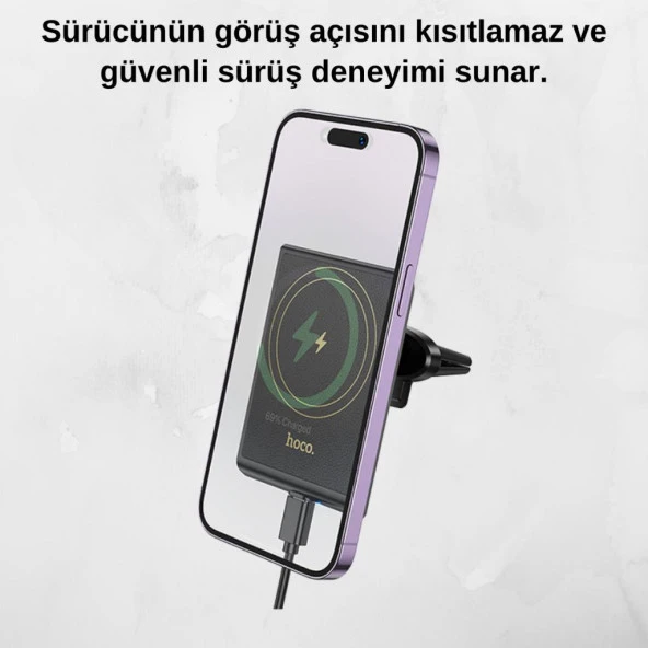 Coofbe Ultra Güçlü Magsafe 15W Kablosuz Araç Şarjı Telefon Tutucu İphone 12 13 14 15 Pro Max Uyumlu - 4